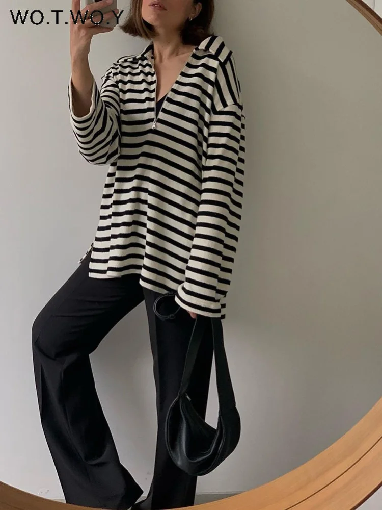Summer Casual Striped Polo Shirts Women Cotton Long Sleeve T-shirt Solid Pullovers Female Loose Tops Tee Shirt 2023 Polos
Summer Casual Striped Polo Shirts Women Cotton Long Sleeve T-shirt Solid Pullovers Female Loose Tops Tee Shirt 2023 Polos