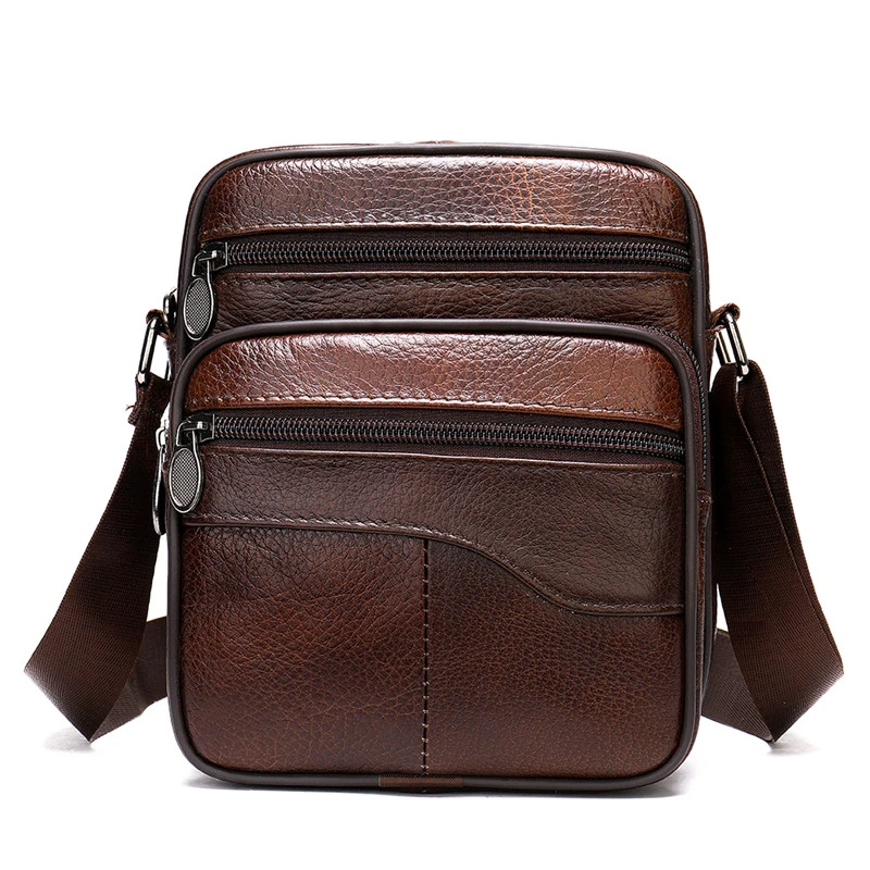 

New Messenger Bag Men's Genuine Leather Shoulder Bag Male Casual Cow Leather Small Flap Man Crossbody Bags For Men Handbags