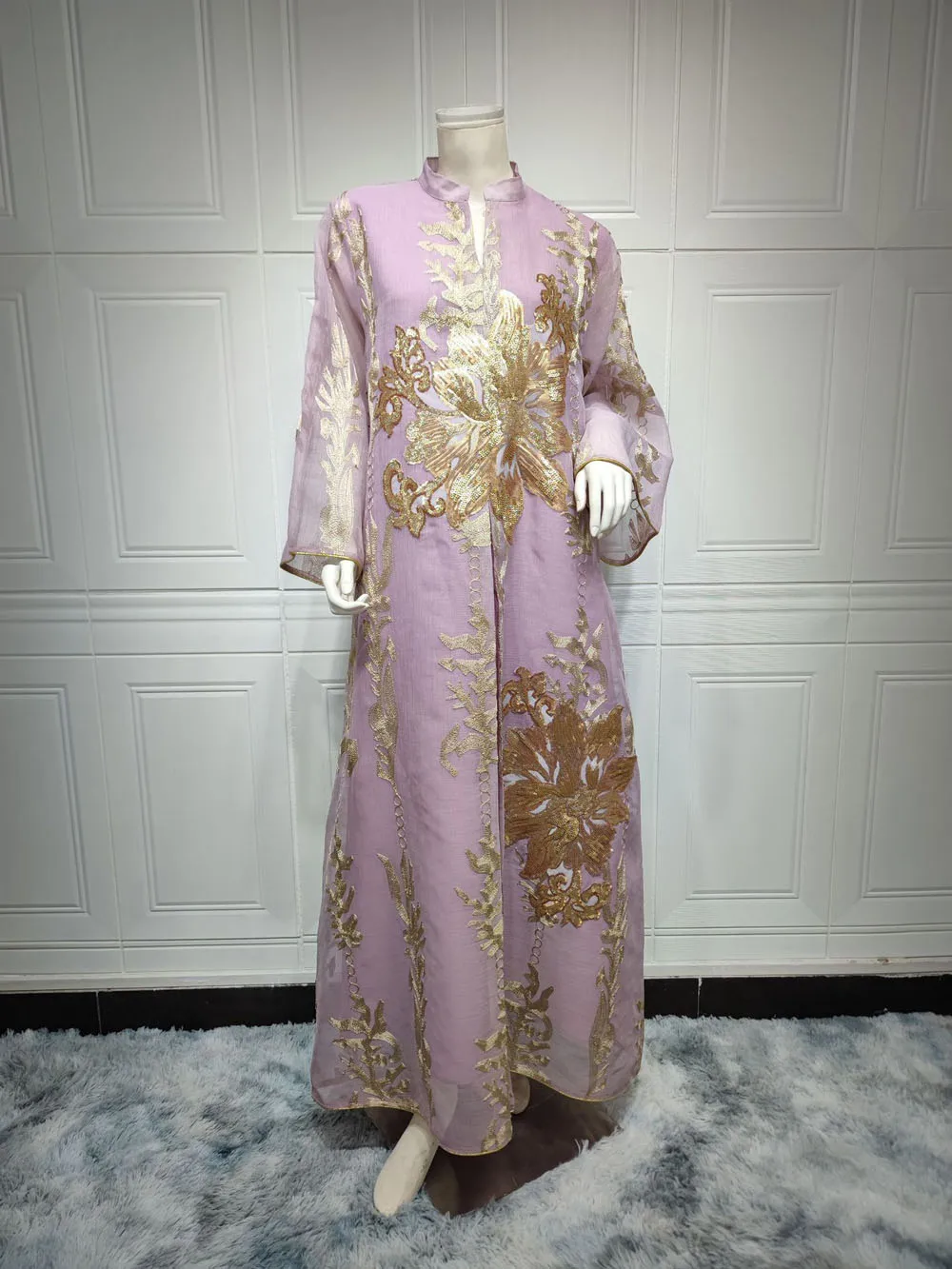 Maxi Dress Golden Sequins Embroidery Green White Abaya Woman Muslim Female Jalabiya Arabic Elegant Clothing Long Sleeves 246 Mallzona Sef1dd864ba944bf7956e00adc511c0613 Maxi Dress Golden Sequins Embroidery Green White Abaya Woman Muslim Female Jalabiya Arabic Elegant Clothing Long Sleeves Mallzona