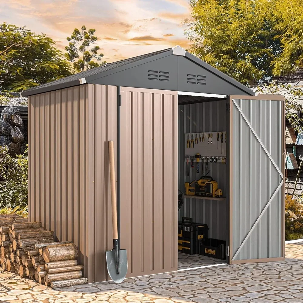 Storage Shed, 6' X 4' Metal Sheds & Outdoor Storage Clearance, Utility and Tool Garden Shed with Lockable Doors, Storage Shed
Storage Shed, 6' X 4' Metal Sheds & Outdoor Storage Clearance, Utility and Tool Garden Shed with Lockable Doors, Storage Shed