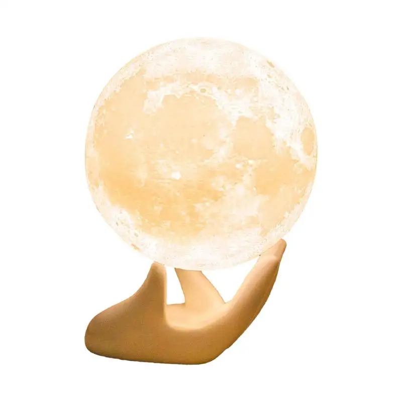 

Moon Nightlight Creative Ceramic Hand Shaped Lampholder Lunar Lamp Dimmable Touch Sensor Table Lamp Bedroom Decoration Ornament