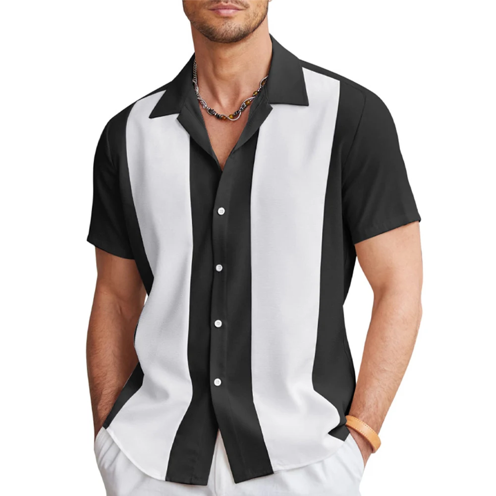 Fashion Men Casual Vintage Bowling Shirts Hawaiian Short Sleeve Button Down Loose T-Shirt Cotton Oxford Striped Mens Clothing
Fashion Men Casual Vintage Bowling Shirts Hawaiian Short Sleeve Button Down Loose T-Shirt Cotton Oxford Striped Mens Clothing