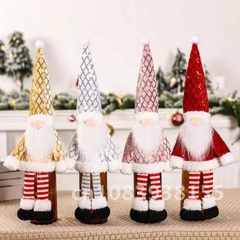 

Doll Faceless Gnome Christmas Wine Bottle Cover Merry Christmas Decoration For Home Cristmas Ornament Navidad Noel New Year 2022