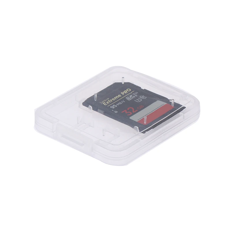 

10pcs SD Memory Card Storage Box Transparent Plastic TF Sim Card Storage Case Holder SDHC MMC XD CF Card Protective Cover