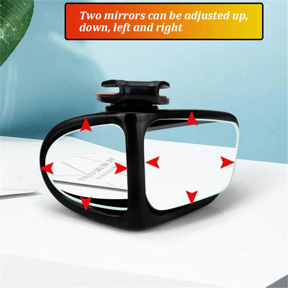 

1 Pair Car Blind Spot Mirror Front Wheel Auxiliary Rearview Double-sided Mirror 360 Degree Adjustable Wholesale