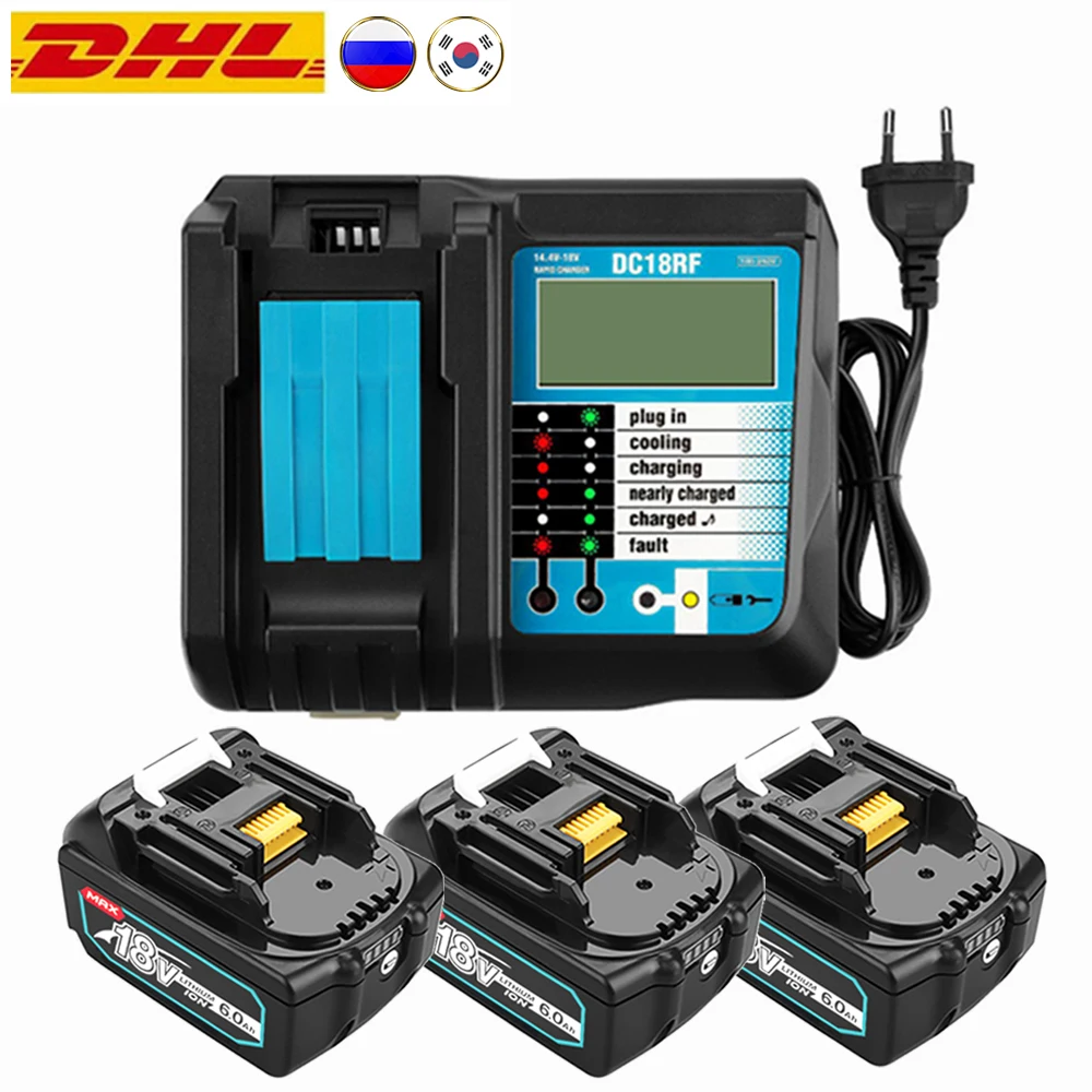 14.4-18v Dc18rf/3.5a battery charger for Makita/Makita tool belt LCD display 18V 6000mAh BL1860B rechargeable battery for Makita
14.4-18v Dc18rf/3.5a battery charger for Makita/Makita tool belt LCD display 18V 6000mAh BL1860B rechargeable battery for Makita