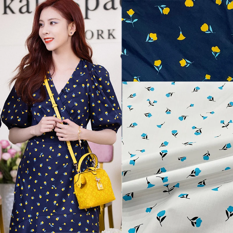 

Natural Organic Pure Cotton Poplin Printed Fabric for Sewing Clothing Brand Fashion Design Cloth for Dress Material Per Meter