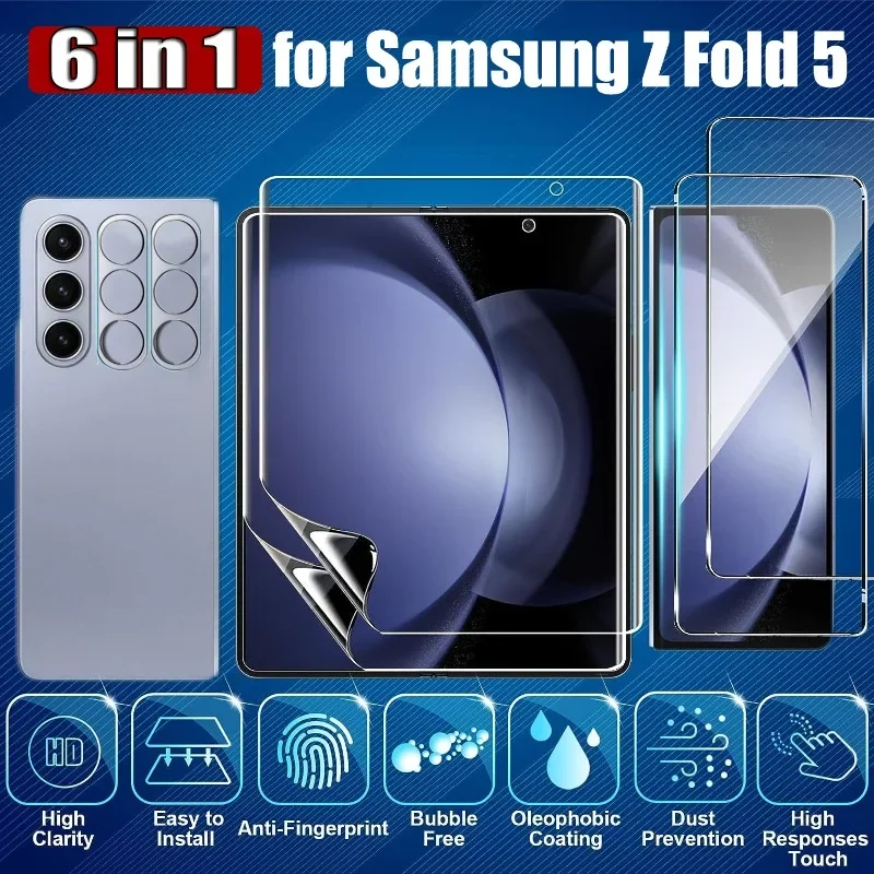 Tempered Glass for Samsung Z Fold 5 Camera Lens Front Screen Protectors Inner Hydrogel Film for Galaxy Z Fold 5 Fold5 Protector
Tempered Glass for Samsung Z Fold 5 Camera Lens Front Screen Protectors Inner Hydrogel Film for Galaxy Z Fold 5 Fold5 Protector