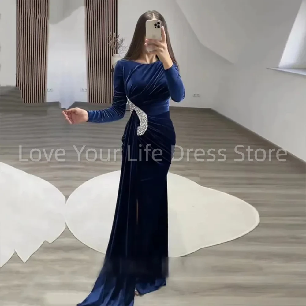 Simple Pleated O-Neck 2024 New Prom Dress Elegant Long Sleeves Appliques Velour Mermaid Evening Dresses Muslim Party Wear Custom
Simple Pleated O-Neck 2024 New Prom Dress Elegant Long Sleeves Appliques Velour Mermaid Evening Dresses Muslim Party Wear Custom
