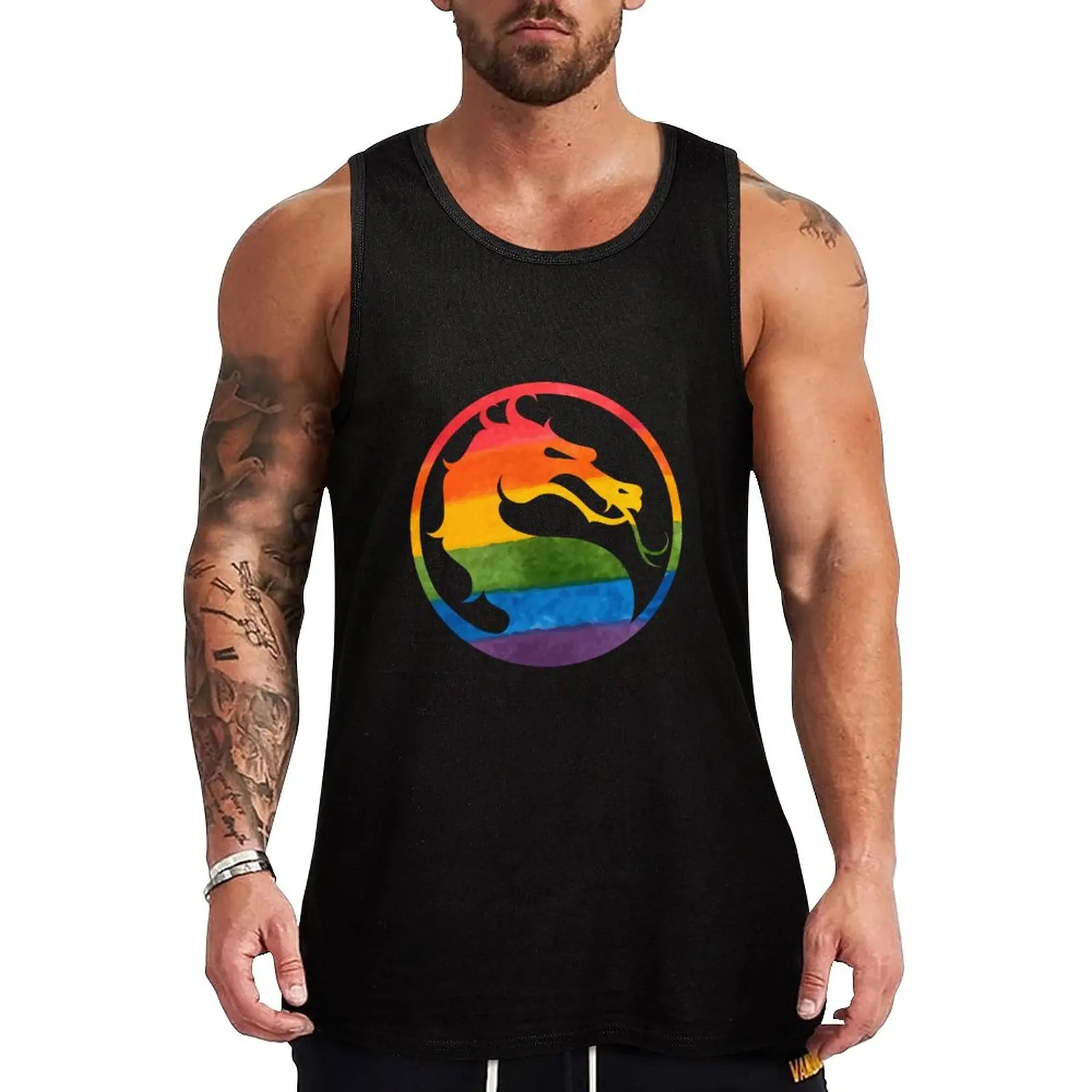 

Новинка, Спортивная мужская рубашка без рукавов с логотипом дракона Mortal Kombat Pride m3