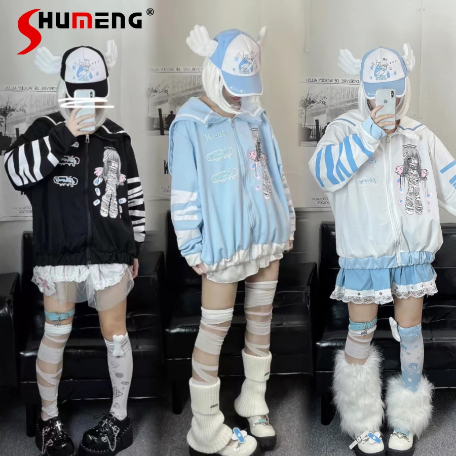 Asian Culture Sweet Girl Thin Water Color Coat Autumn Winter Sweatshirt Cute Sailor Collar Long Sleeve Zipper Cardigan Jacket
Asian Culture Sweet Girl Thin Water Color Coat Autumn Winter Sweatshirt Cute Sailor Collar Long Sleeve Zipper Cardigan Jacket