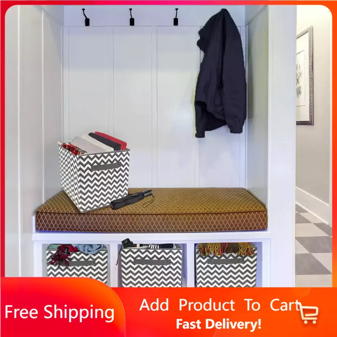 Foldable Storage Cube Basket Bin, 6pk, Chevron Pattern Shoe Organizer and Storage Organizer Box Storage Containers Free Shippi 
Foldable Storage Cube Basket Bin, 6pk, Chevron Pattern Shoe Organizer and Storage Organizer Box Storage Containers Free Shippi