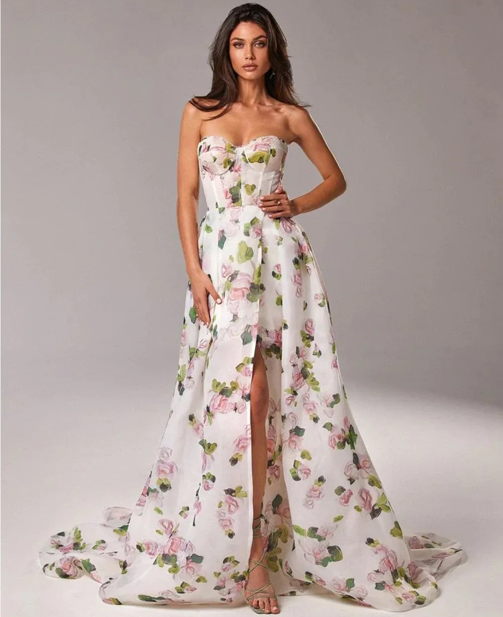 Summer Women Floral Strapless High Split Maxi Sleeveless Vacation Beach Off Shoulder 2023 Girls'Birthday Party Celebrate Dress
Summer Women Floral Strapless High Split Maxi Sleeveless Vacation Beach Off Shoulder 2023 Girls'Birthday Party Celebrate Dress