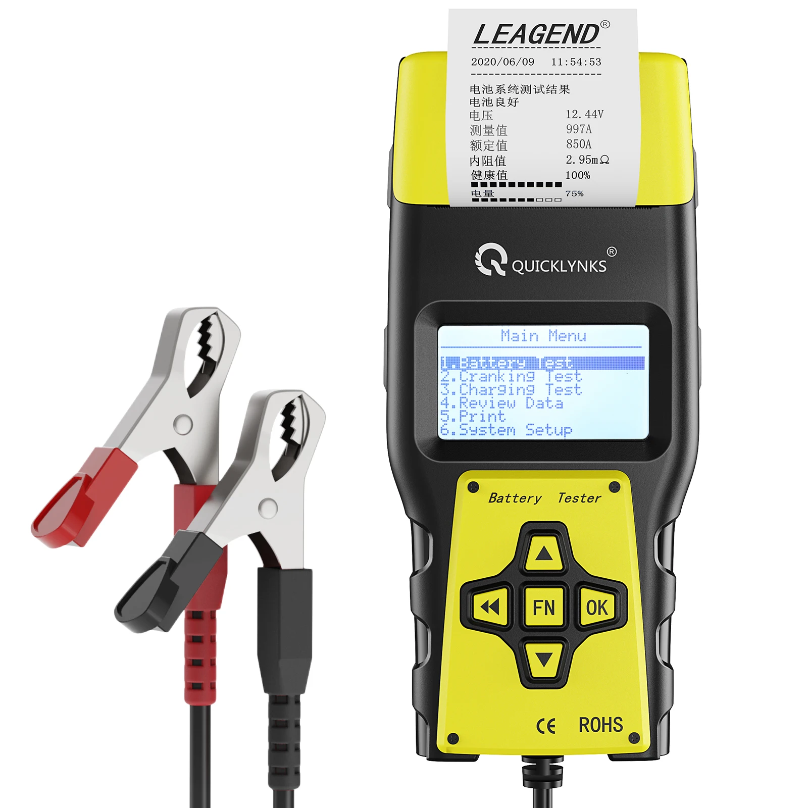 Quicklynks 12/24V Automotive Battery Load Tester with PrinterCar Battery Analyzer Auto Cranking Charging System Diagnostic Meter
Quicklynks 12/24V Automotive Battery Load Tester with PrinterCar Battery Analyzer Auto Cranking Charging System Diagnostic Meter