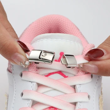 New Press Lock Shoelaces Without ties Gradient Flats Elastic Laces Sneakers Kids Adult No Tie Shoe laces for Shoes Accessories