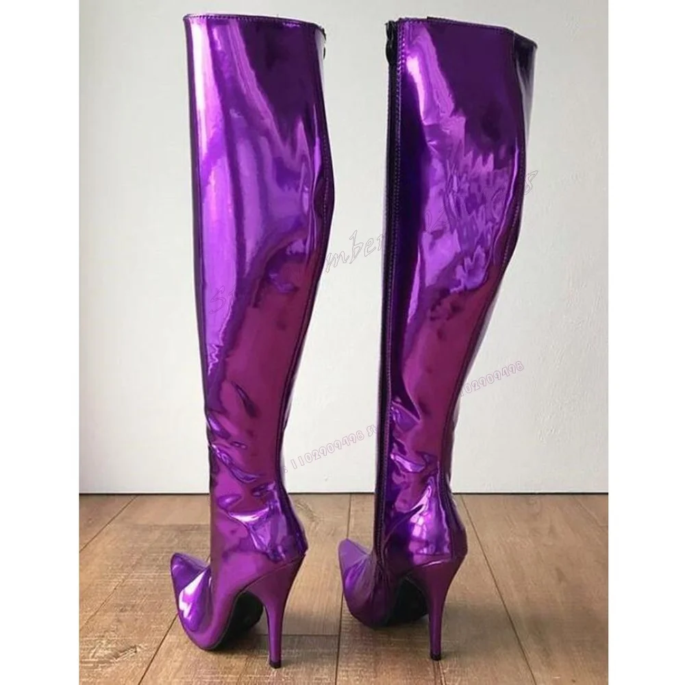 Purple Extreme High Heels Boots Knee High Pointed Toe Shoes for Women Patent Leather Solid Color Shoes 2023 Zapatos Para Mujere
Purple Extreme High Heels Boots Knee High Pointed Toe Shoes for Women Patent Leather Solid Color Shoes 2023 Zapatos Para Mujere