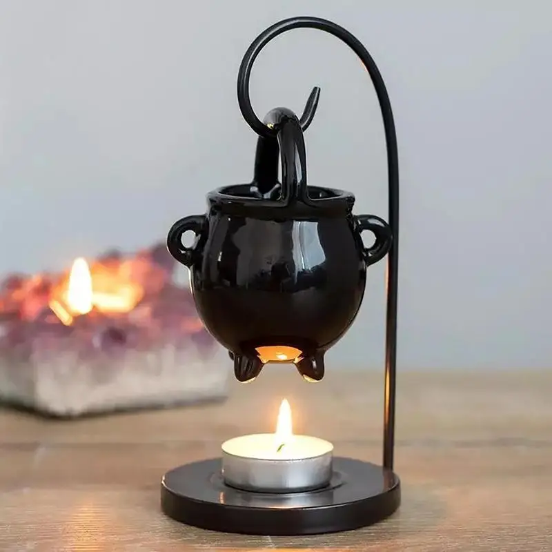 

Wax Warmers Aroma Diffuser Decorative Hanging Pagan Cauldron Oil Burner with Handle Gothic Home Decoration for Halloween Party