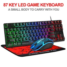 Wired USB Keyboard Mouse Mouse Pad Three Piece 87 Keys Office Gaming Set LED RGB Backlit Gaming Keyboard for Desktop PC Laptop
Wired USB Keyboard Mouse Mouse Pad Three Piece 87 Keys Office Gaming Set LED RGB Backlit Gaming Keyboard for Desktop PC Laptop