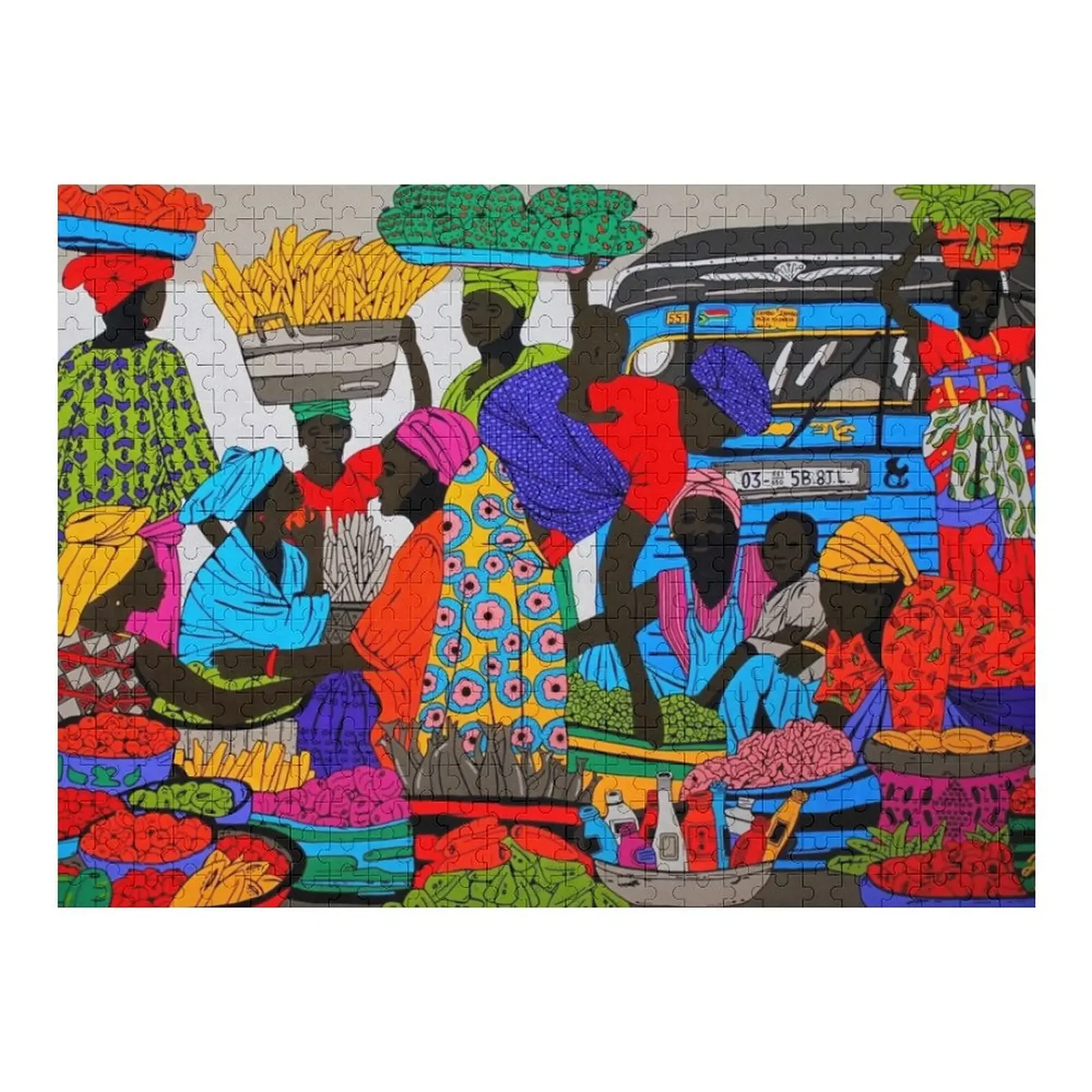 

African marketplace 2 Jigsaw Puzzle Personalised Jigsaw With Personalized Photo Baby Wooden Puzzle