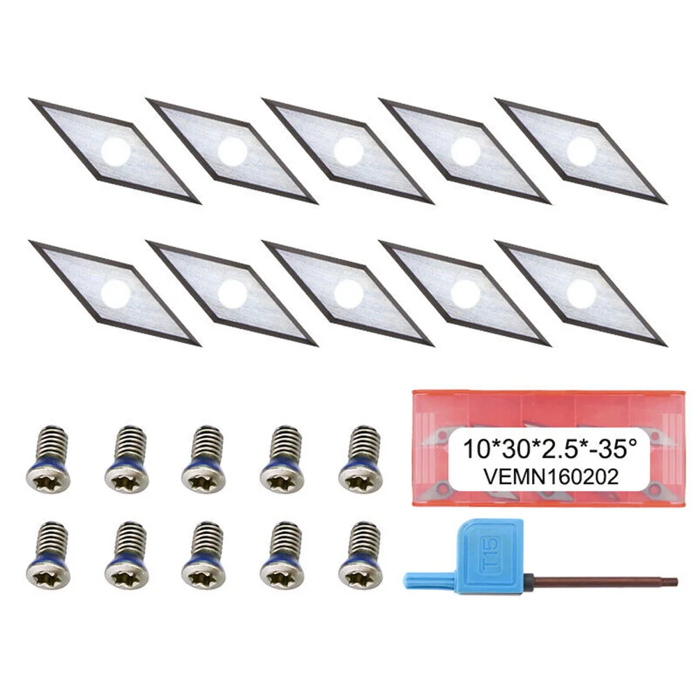 10pcs Carbide Insert Cutters 10*30mm With Screws Lathe Wood Turning Tools Round Square Diamond Replacement Milling Parts
10pcs Carbide Insert Cutters 10*30mm With Screws Lathe Wood Turning Tools Round Square Diamond Replacement Milling Parts