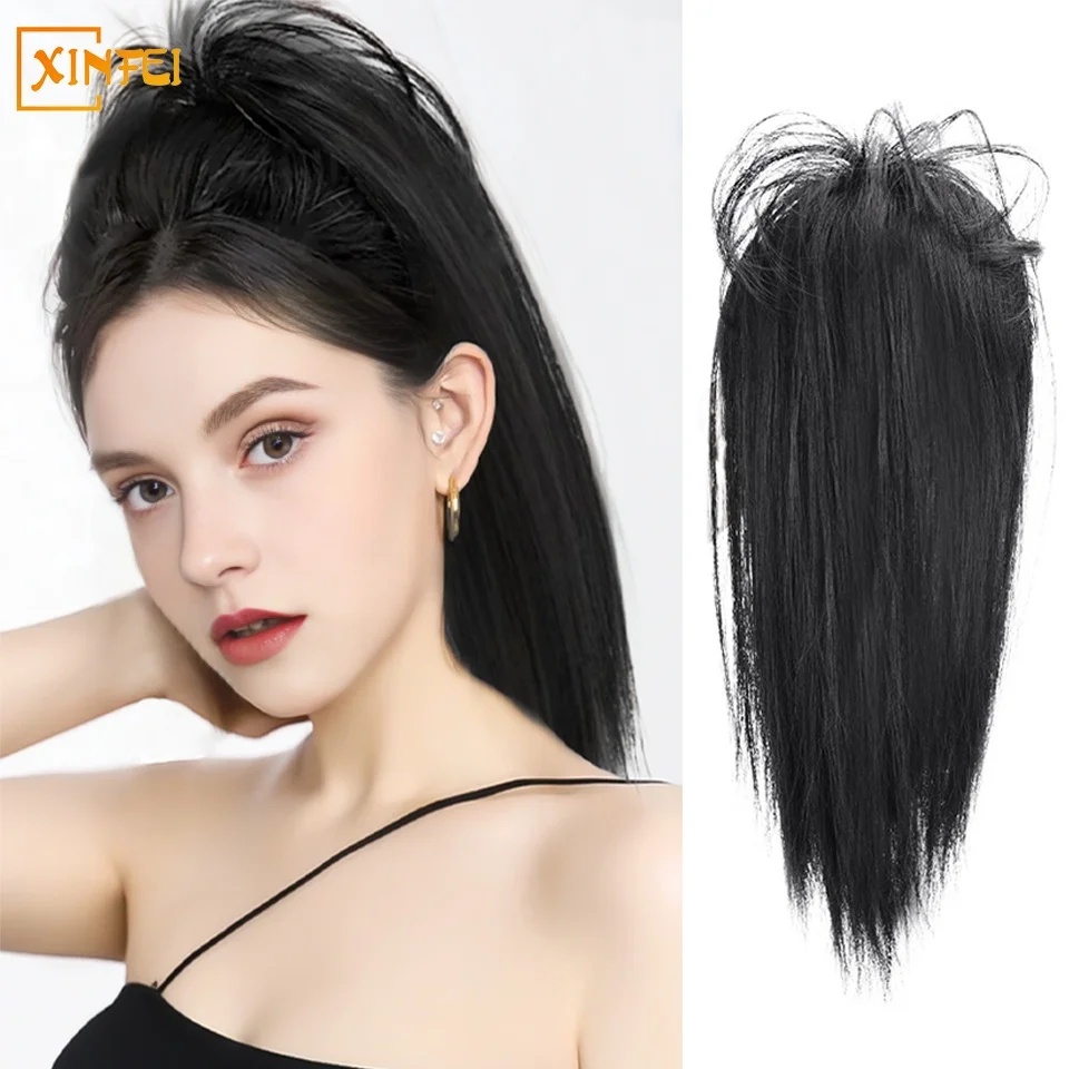 

Synthetic Wig Female Grasping Clip-type Waterfall Half Tied High Ponytail Chicken Nest Head Hairstyle Natural Straight Hair