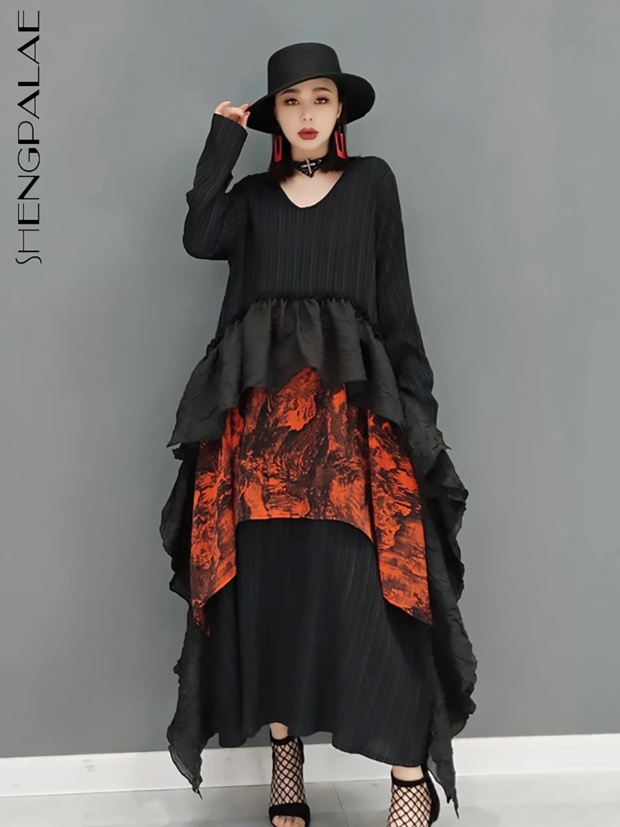 SHENGPALAE Fashion Printed Spliced Derss Women's Autumn 2023 New V-neck Loose Long Sleeve Mid-calf Dresses Female Tide 5E8840
SHENGPALAE Fashion Printed Spliced Derss Women's Autumn 2023 New V-neck Loose Long Sleeve Mid-calf Dresses Female Tide 5E8840
