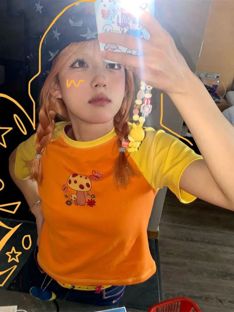 Gunge Print Crop Tops Vintage Punk Contrast Color T-shirts Y2k Aesthetics Japanese Harajuku Tee Shirt Korean Fashion Streetwear
Gunge Print Crop Tops Vintage Punk Contrast Color T-shirts Y2k Aesthetics Japanese Harajuku Tee Shirt Korean Fashion Streetwear