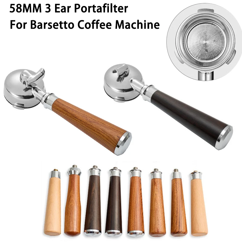 

58MM 3 Ears Coffee Portafilter for Barsetto Coffee Machine Stainless Steel Head Single/Double Mouth Coffee Bottom Handle Tool