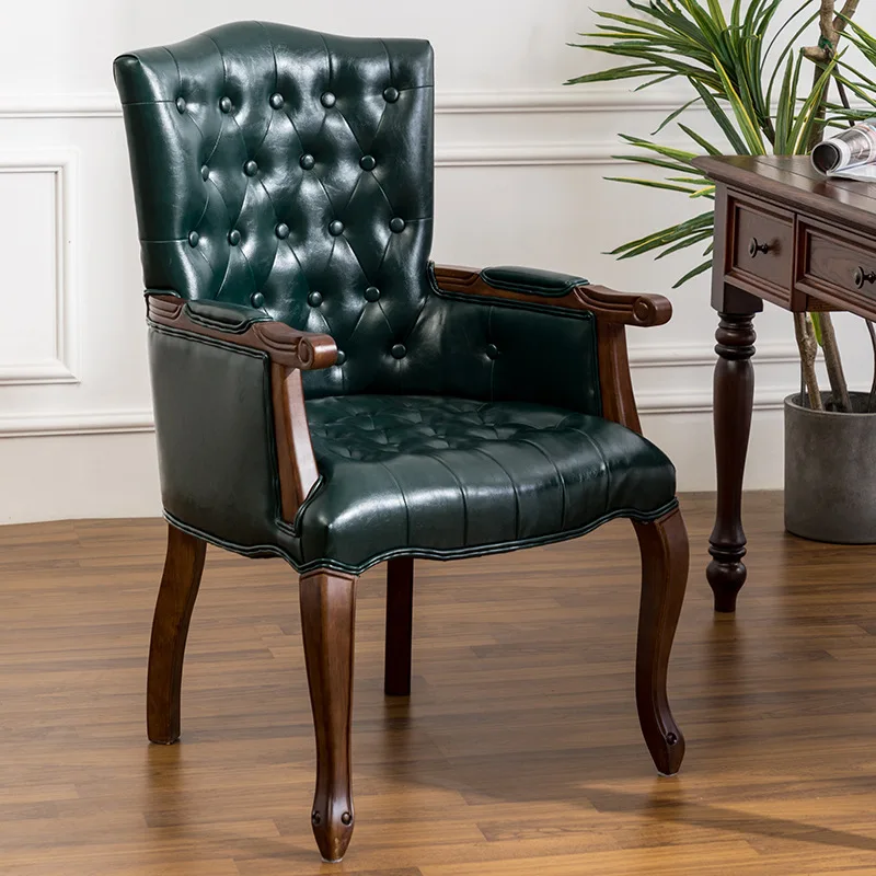 600 American study chair solid wood retro old European style desk chair single dining chair computer arm pull button tiger chair
600 American study chair solid wood retro old European style desk chair single dining chair computer arm pull button tiger chair