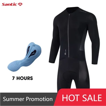 Escolha Inteligente para Ciclistas: Trajes de Ciclismo Santic para Verão 8 Santic Men's Cycling Bib Shorts Breathable Jumpsuits Cycling Suits Imported Cushion Bicycle Pants Quick Drying