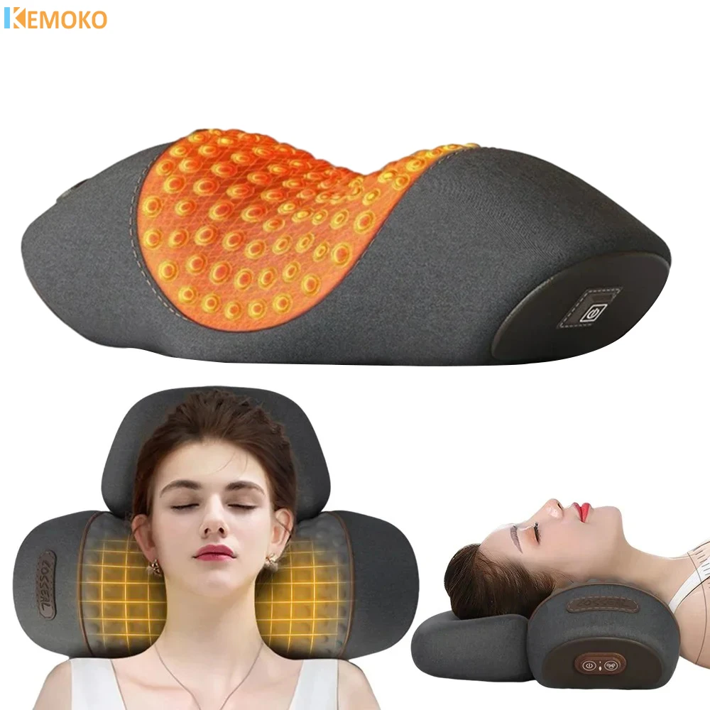 

Vibration Neck Massager，Heating Electric，Cervical Massager，Pillow Back Traction Relax Sleeping Memory Foam Pillow Spine Support