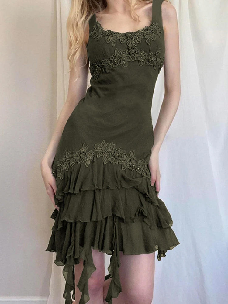 Green Vintage Ruffles Dresses Irregular Lace Patchwork y2k Aesthetic Holiday Party Mini Dress Sexy Women Fairycore
Green Vintage Ruffles Dresses Irregular Lace Patchwork y2k Aesthetic Holiday Party Mini Dress Sexy Women Fairycore