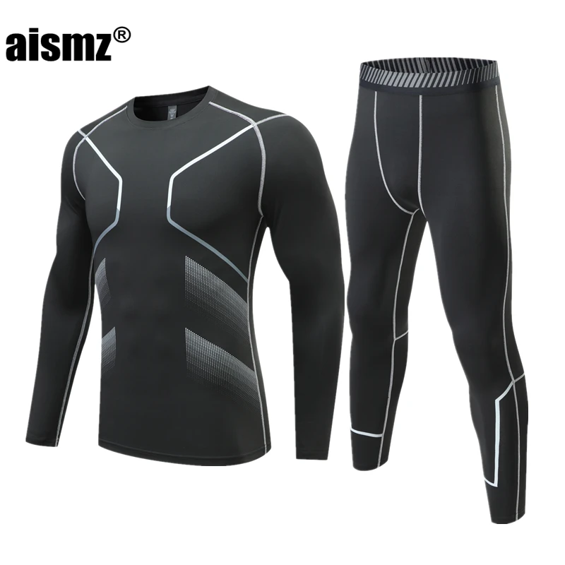 

Aismz зимнее термобелье для мужчин и мальчиков компрессионный спортивный костюм для бега колготки одежда для тренажерного зала фитнеса бега спортивная одежда длинные кальсоны