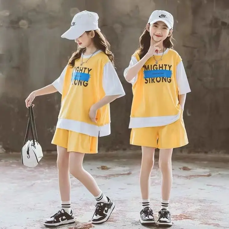 Kids 2022 Summer Letters Girls Clothes Short Sleeve Sets + basketball short pants Kids Sports Suit teens
Kids 2022 Summer Letters Girls Clothes Short Sleeve Sets + basketball short pants Kids Sports Suit teens