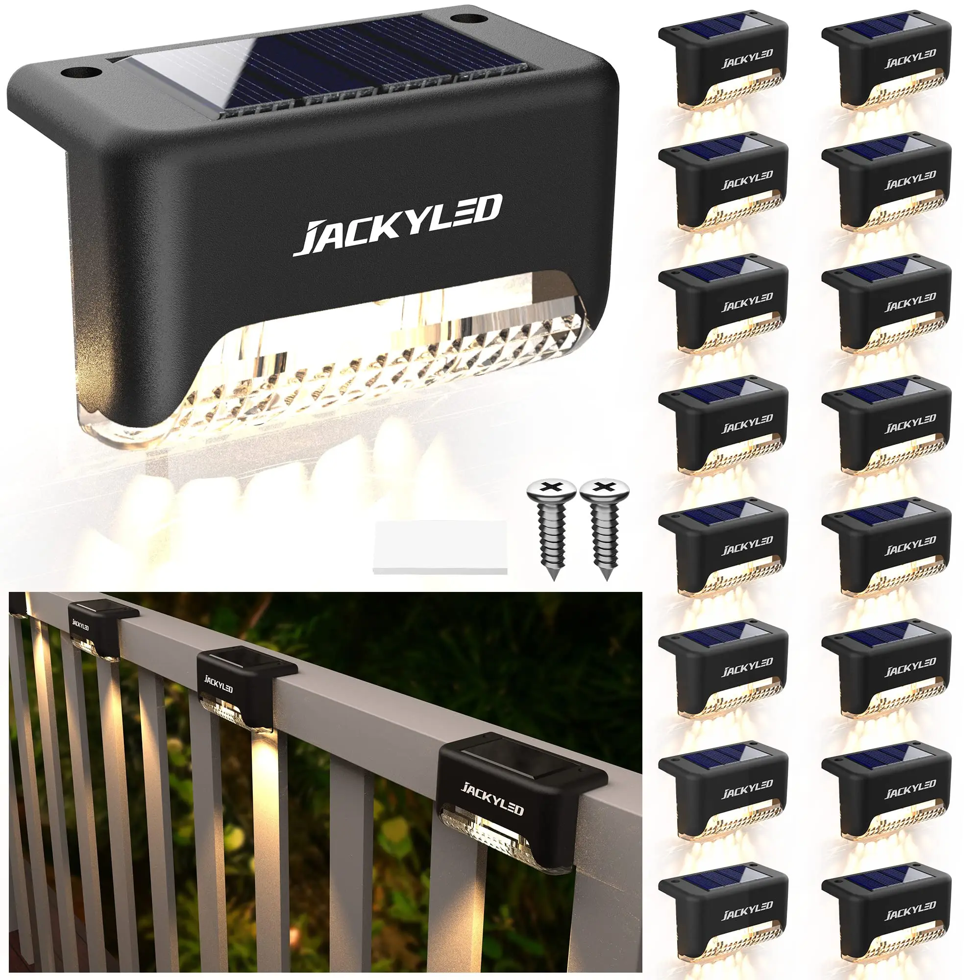 Solar Deck Lights 16 Pack Solar Fence Light Solar Powered Outdoor Step Light IP65 Waterproof LED Solar Pathway Light
Solar Deck Lights 16 Pack Solar Fence Light Solar Powered Outdoor Step Light IP65 Waterproof LED Solar Pathway Light