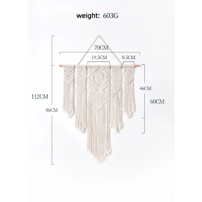 Handwoven Tassel Wall Art - White Bohemian Guest Room Decor 1 Sef3cc3177a274964820a1b5b8e72af25n