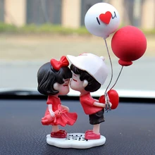 Cute Cartoon Couples Car Decoration Anime Figure Action Romantic Balloon Auto Dashboard Ornaments Car Interior Accessories Gifts