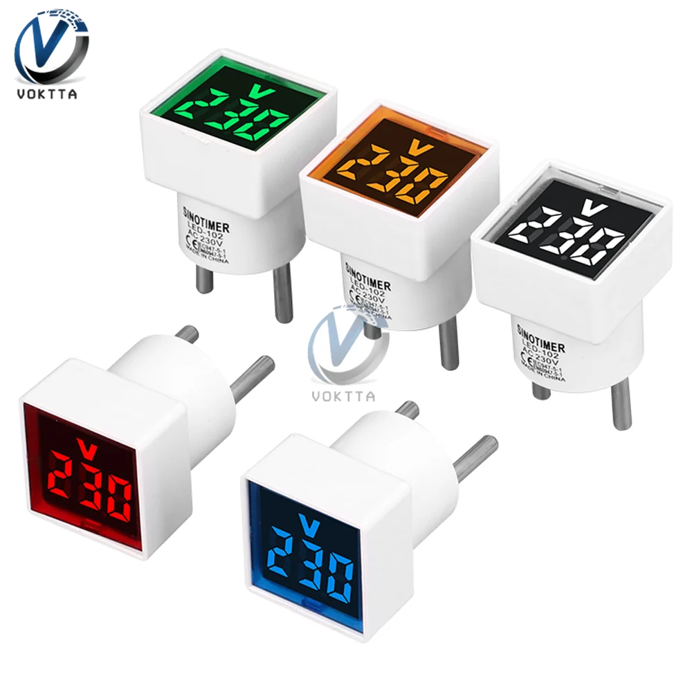 

Mini Universa Square Voltmeter LED Digital Voltmeter Ammeter AC Voltage Current Indicator Car Volt Amp Tester Detector AC50-500V