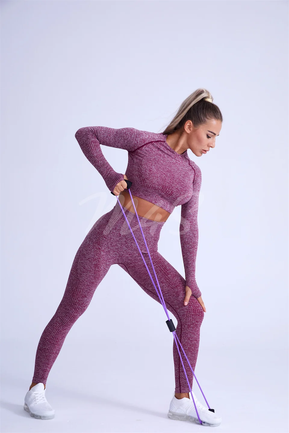Ensemble Weibliche 2 Stück Yoga Set Frauen Nahtlose Daumen Loch Gym Workout Fitness Kleidung Sportswear Langarm Crop Top Leggings Ensemble Weibliche 2 Stück Yoga Set Frauen Nahtlose Daumen Loch Gym Workout Fitness Kleidung Sportswear Langarm Crop Top Leggings