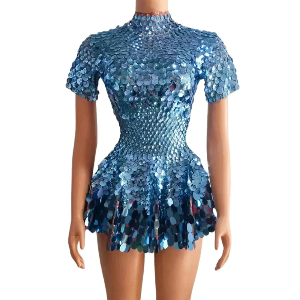 Women Party Celebriate Birthday Dress Sexy Nightclub Performance Dance Costume Show Dress Stage Wear Shiny Sequins Short Dress
Women Party Celebriate Birthday Dress Sexy Nightclub Performance Dance Costume Show Dress Stage Wear Shiny Sequins Short Dress
