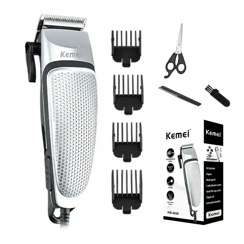 

Электрическая машинка для стрижки волос Kemei, профессиональный триммер, бытовая машинка для бороды с низким уровнем шума, инструмент для стрижки бороды личной гигиены