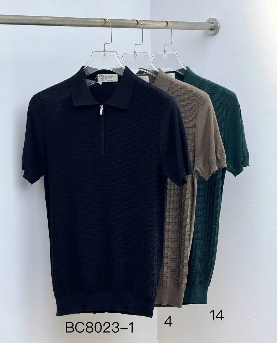 

BILLIONAIRE OECHSLI T-Shirt Silk BC men 2024 summer new thin business comfort elastic knitting big size M-4XL Short sleeve Shirt