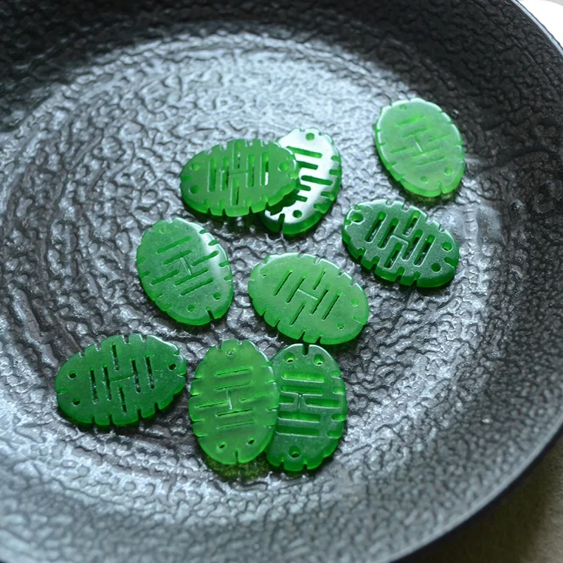 5pc Natural Green Jade Double Sided Carving Happy Pendants Jadeite DIY Bracelet Earrings Jewelry Fashion Accessories
5pc Natural Green Jade Double Sided Carving Happy Pendants Jadeite DIY Bracelet Earrings Jewelry Fashion Accessories