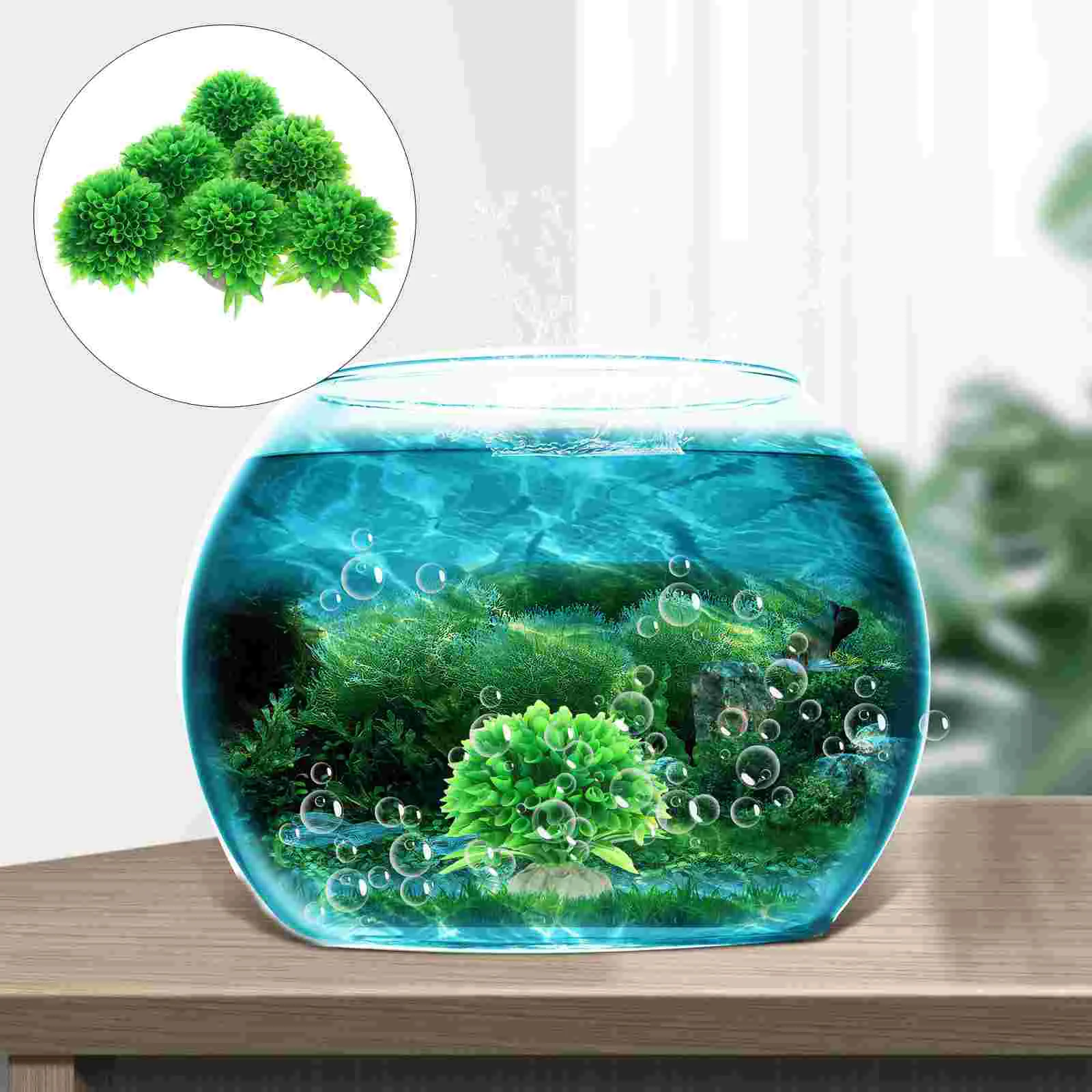 

6 Pcs Aquarium Ornaments Plant Fish Tank Aquatic Decorative Tree Twig Plastic Plants Fake Decors Tropical Decoration