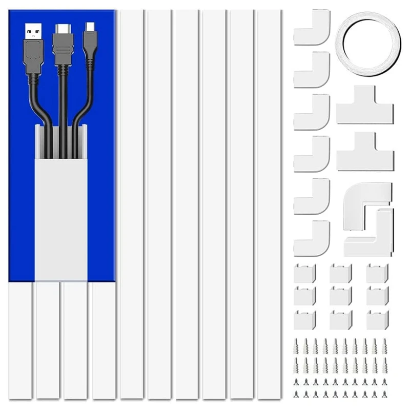 4M Electrical Cable Trunking Cable Concealer On Wall For One Cord Cable Trunking 10Pcs L40cm
4M Electrical Cable Trunking Cable Concealer On Wall For One Cord Cable Trunking 10Pcs L40cm