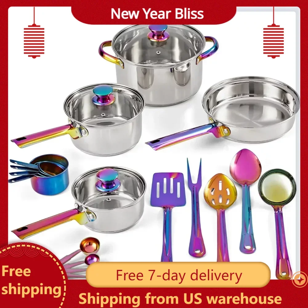 Stainless Steel 20-Piece Cookware Set Free Shipping Pot for Cooking Pots Sets With Kitchen Utensils and Tools Pan Kit
Stainless Steel 20-Piece Cookware Set Free Shipping Pot for Cooking Pots Sets With Kitchen Utensils and Tools Pan Kit