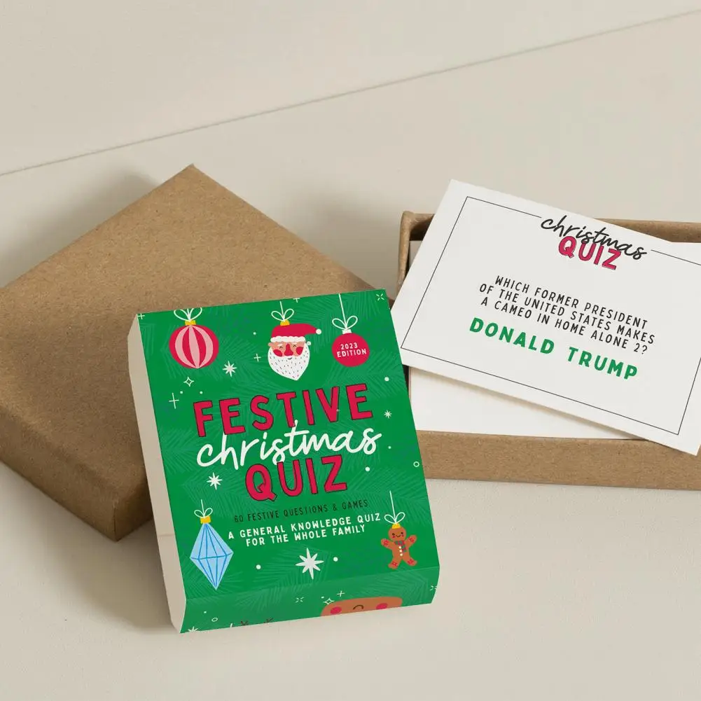 Holiday Trivia Game Christmas Quiz Card Christmas Knowledge Quiz Card Fun Interactive Activity for Whole Family Holiday Gift
Holiday Trivia Game Christmas Quiz Card Christmas Knowledge Quiz Card Fun Interactive Activity for Whole Family Holiday Gift