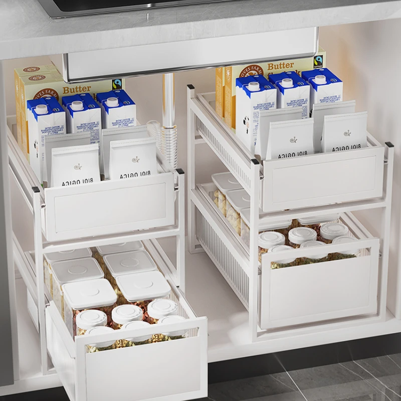 Kitchen sink storage rack, seasoning dishes, pull-out sink storage rack, built-in layered rack in cabinet, multifunctional
Kitchen sink storage rack, seasoning dishes, pull-out sink storage rack, built-in layered rack in cabinet, multifunctional