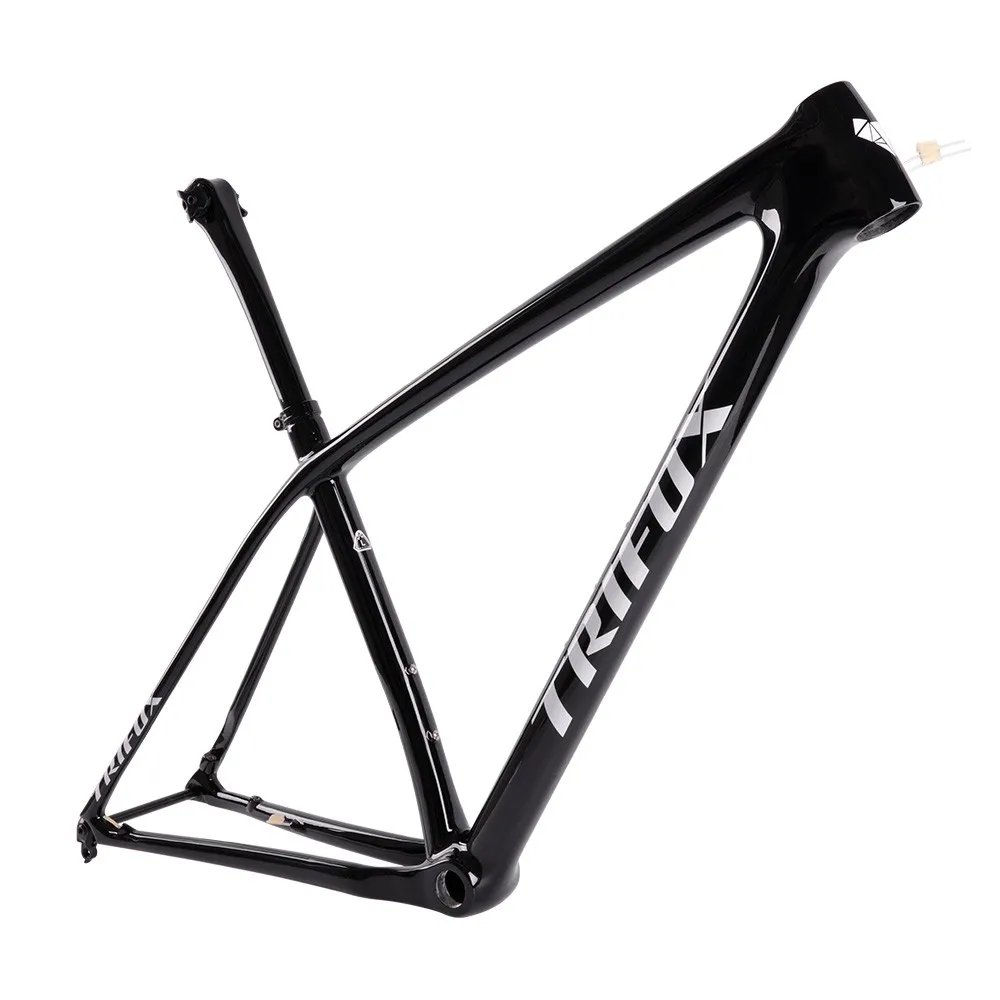 TRIFOX Ultra Light 29er Carbon T1000 Hardtail MTB Boost Frame SDY20 Glossy S / M / L Max 40T Internal Cable Routing Disc Brake
TRIFOX Ultra Light 29er Carbon T1000 Hardtail MTB Boost Frame SDY20 Glossy S / M / L Max 40T Internal Cable Routing Disc Brake