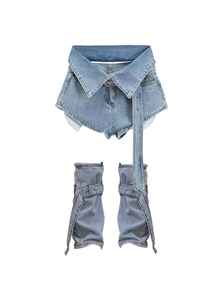 Y2K Retro Wash Blue Women Denim Shorts A-line High Waist With Belt Irregular Roll Up Hem Hot Girls Jeans Club Streetwear 2000s
Y2K Retro Wash Blue Women Denim Shorts A-line High Waist With Belt Irregular Roll Up Hem Hot Girls Jeans Club Streetwear 2000s